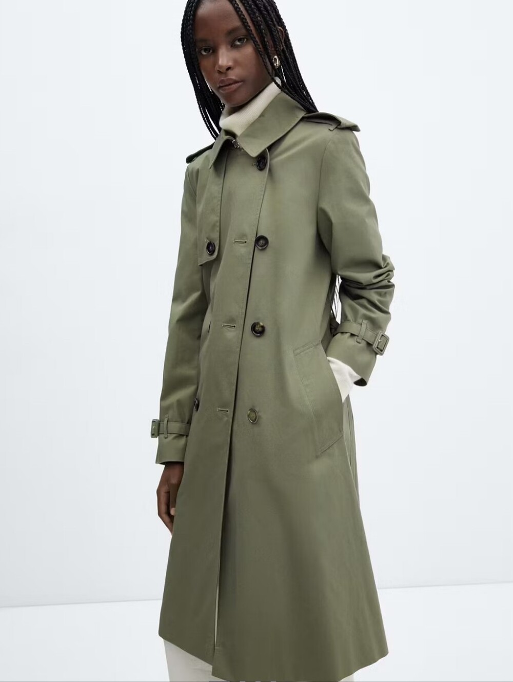 Mango Green Women's Trench Coat - Picture 2 of 4